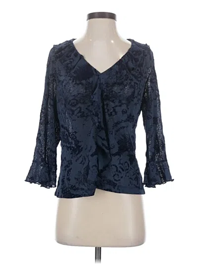 Pre-owned Assorted Brands 3/4 Sleeve Blouse In Blue