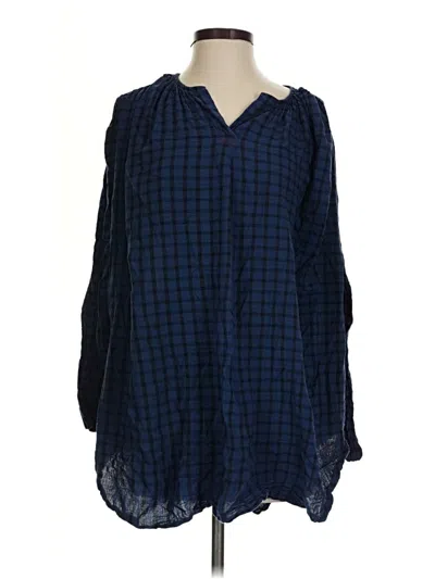Pre-owned Assorted Brands 3/4 Sleeve Blouse In Blue