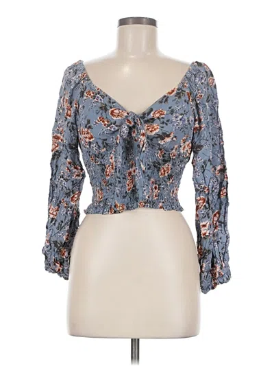 Pre-owned Assorted Brands 3/4 Sleeve Blouse In Blue