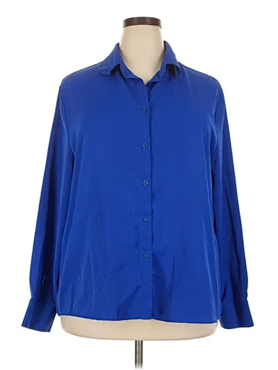 Pre-owned Assorted Brands 3/4 Sleeve Blouse In Blue