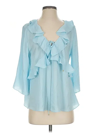 Pre-owned Assorted Brands 3/4 Sleeve Blouse In Blue