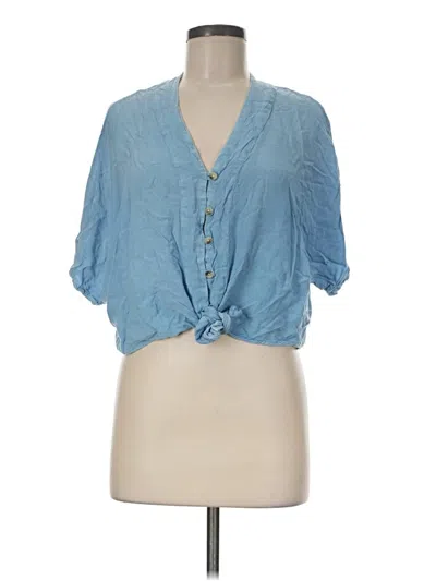 Pre-owned Assorted Brands 3/4 Sleeve Blouse In Blue