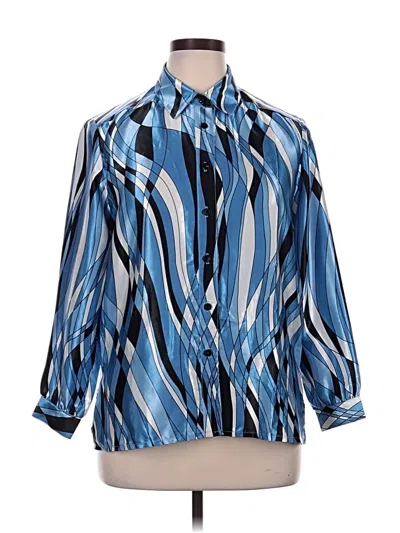 Pre-owned Assorted Brands 3/4 Sleeve Blouse In Blue