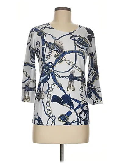 Pre-owned Assorted Brands 3/4 Sleeve Blouse In Blue