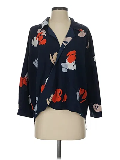 Pre-owned Assorted Brands 3/4 Sleeve Blouse In Blue