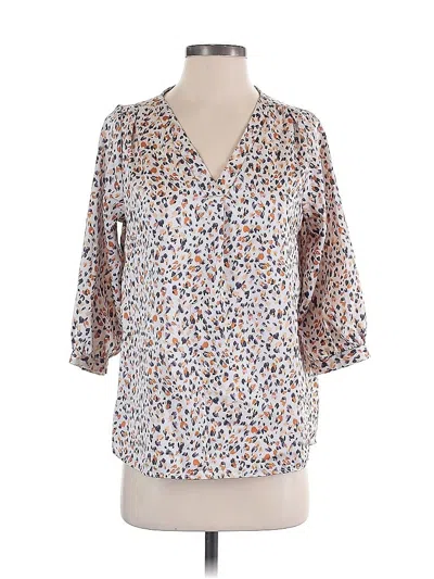 Pre-owned Assorted Brands 3/4 Sleeve Blouse In Brown