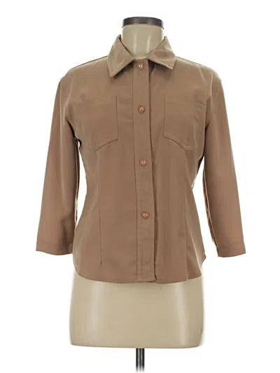 Pre-owned Assorted Brands 3/4 Sleeve Blouse In Brown
