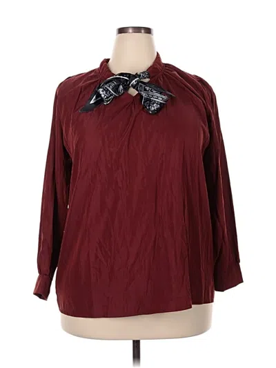 Pre-owned Assorted Brands 3/4 Sleeve Blouse In Brown