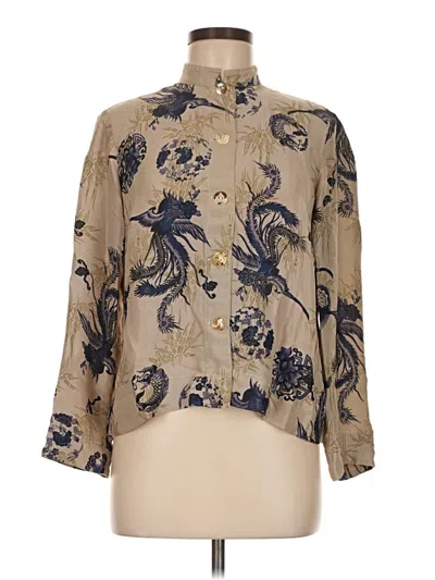 Pre-owned Assorted Brands 3/4 Sleeve Blouse In Brown