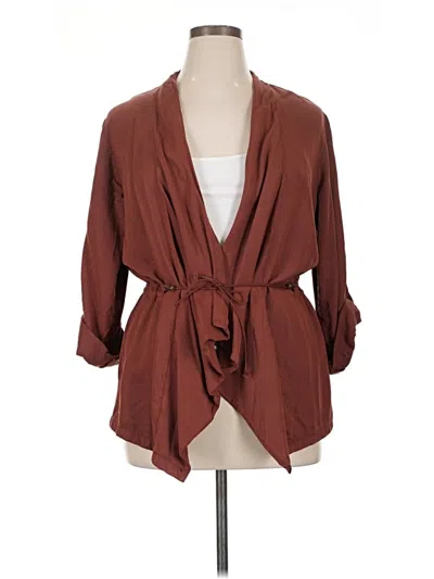 Pre-owned Assorted Brands 3/4 Sleeve Blouse In Brown