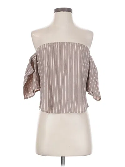 Pre-owned Assorted Brands 3/4 Sleeve Blouse In Brown
