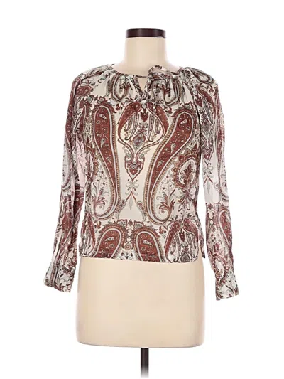 Pre-owned Assorted Brands 3/4 Sleeve Blouse In Brown