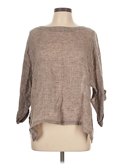 Pre-owned Assorted Brands 3/4 Sleeve Blouse In Brown