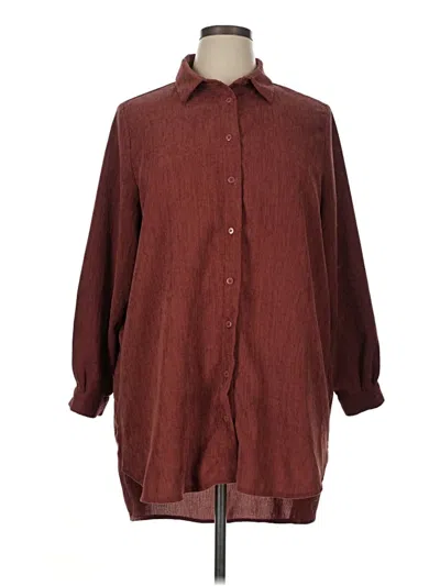 Pre-owned Assorted Brands 3/4 Sleeve Blouse In Burgundy