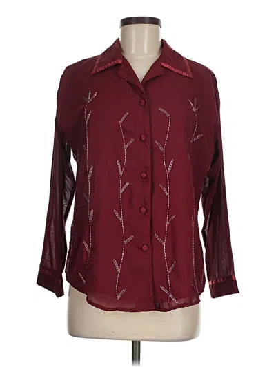 Pre-owned Assorted Brands 3/4 Sleeve Blouse In Burgundy