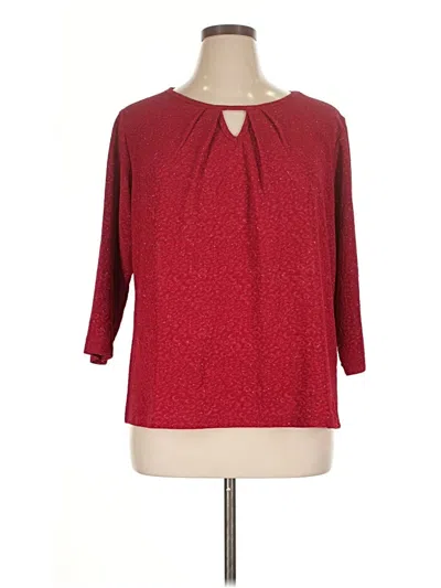 Pre-owned Assorted Brands 3/4 Sleeve Blouse In Burgundy