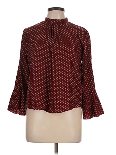 Pre-owned Assorted Brands 3/4 Sleeve Blouse In Burgundy
