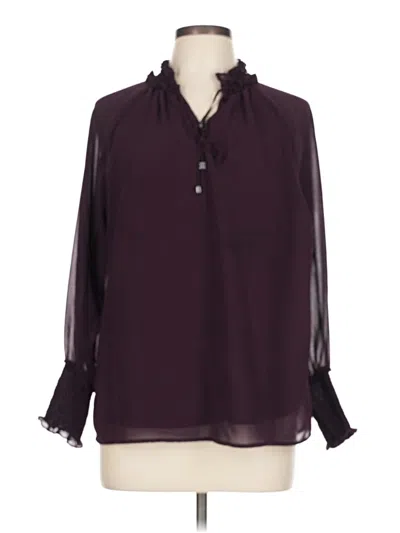 Pre-owned Assorted Brands 3/4 Sleeve Blouse In Burgundy