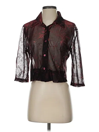 Pre-owned Assorted Brands 3/4 Sleeve Blouse In Burgundy