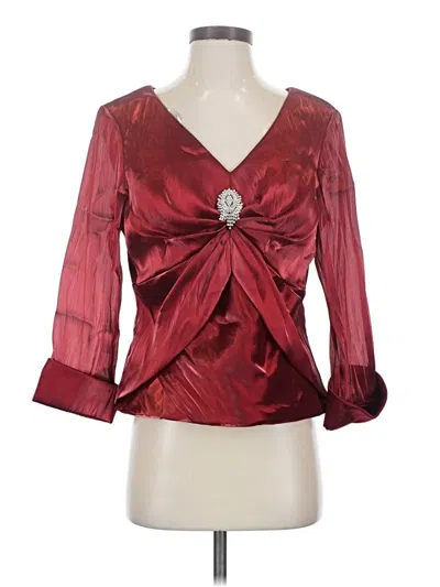 Pre-owned Assorted Brands 3/4 Sleeve Blouse In Burgundy