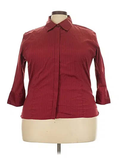 Pre-owned Assorted Brands 3/4 Sleeve Blouse In Burgundy
