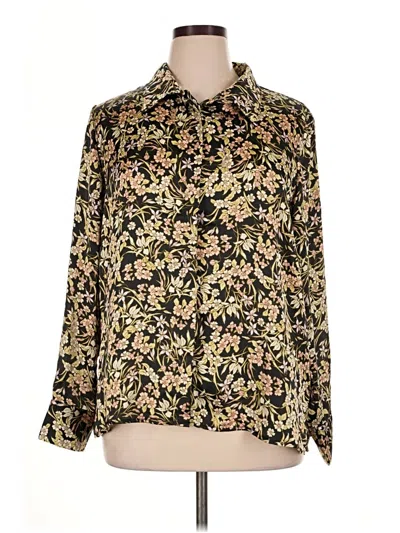 Pre-owned Assorted Brands 3/4 Sleeve Blouse In Gold