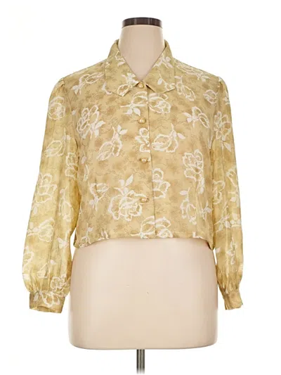 Pre-owned Assorted Brands 3/4 Sleeve Blouse In Gold