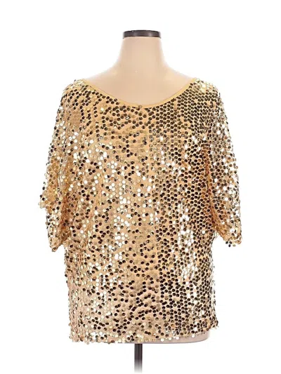 Pre-owned Assorted Brands 3/4 Sleeve Blouse In Gold