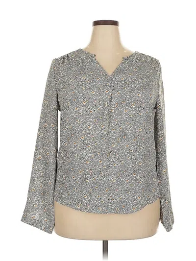 Pre-owned Assorted Brands 3/4 Sleeve Blouse In Gray