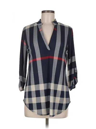 Pre-owned Assorted Brands 3/4 Sleeve Blouse In Gray