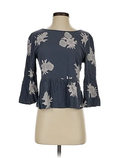 Pre-owned Assorted Brands 3/4 Sleeve Blouse In Gray