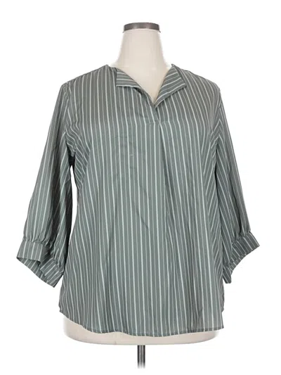 Pre-owned Assorted Brands 3/4 Sleeve Blouse In Gray
