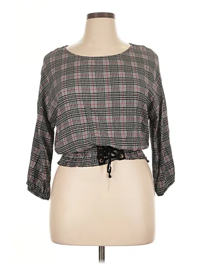 Pre-owned Assorted Brands 3/4 Sleeve Blouse In Gray