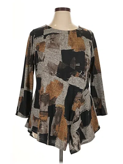Pre-owned Assorted Brands 3/4 Sleeve Blouse In Gray