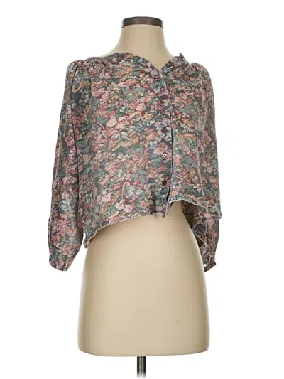 Pre-owned Assorted Brands 3/4 Sleeve Blouse In Gray
