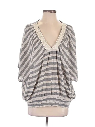 Pre-owned Assorted Brands 3/4 Sleeve Blouse In Gray