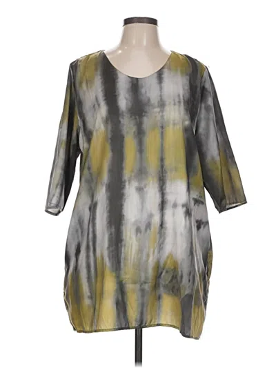 Pre-owned Assorted Brands 3/4 Sleeve Blouse In Gray