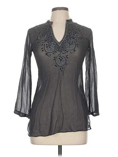 Pre-owned Assorted Brands 3/4 Sleeve Blouse In Gray