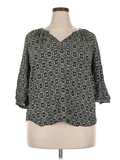 Pre-owned Assorted Brands 3/4 Sleeve Blouse In Gray