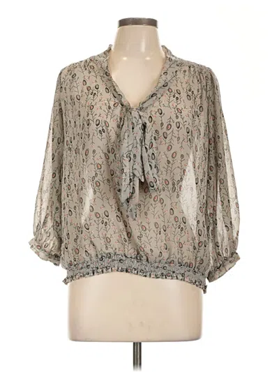 Pre-owned Assorted Brands 3/4 Sleeve Blouse In Gray