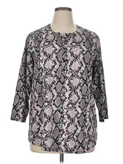 Pre-owned Assorted Brands 3/4 Sleeve Blouse In Gray