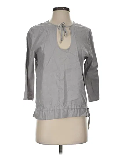 Pre-owned Assorted Brands 3/4 Sleeve Blouse In Gray