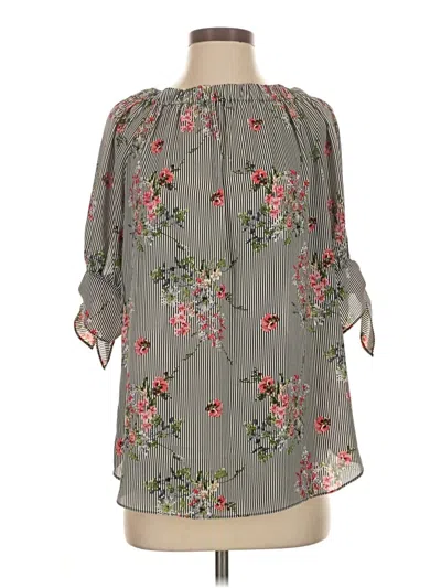 Pre-owned Assorted Brands 3/4 Sleeve Blouse In Gray