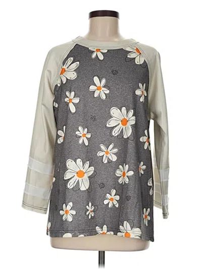 Pre-owned Assorted Brands 3/4 Sleeve Blouse In Gray