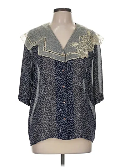 Pre-owned Assorted Brands 3/4 Sleeve Blouse In Gray