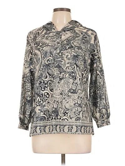 Pre-owned Assorted Brands 3/4 Sleeve Blouse In Gray
