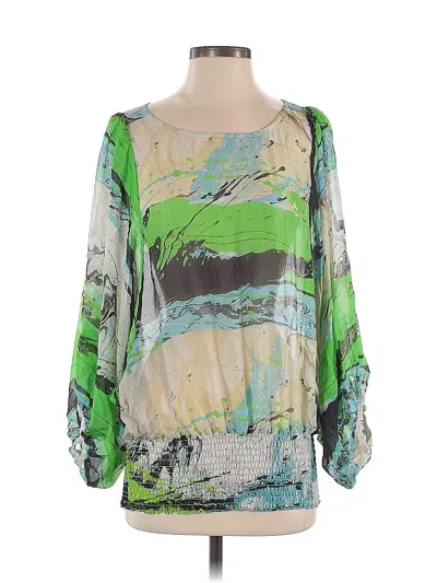 Pre-owned Assorted Brands 3/4 Sleeve Blouse In Green