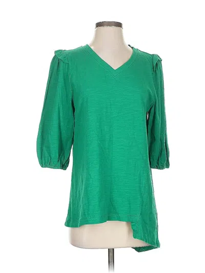 Pre-owned Assorted Brands 3/4 Sleeve Blouse In Green