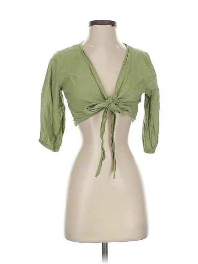 Pre-owned Assorted Brands 3/4 Sleeve Blouse In Green