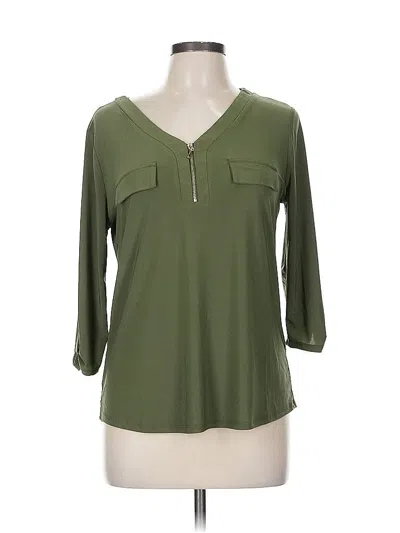 Pre-owned Assorted Brands 3/4 Sleeve Blouse In Green